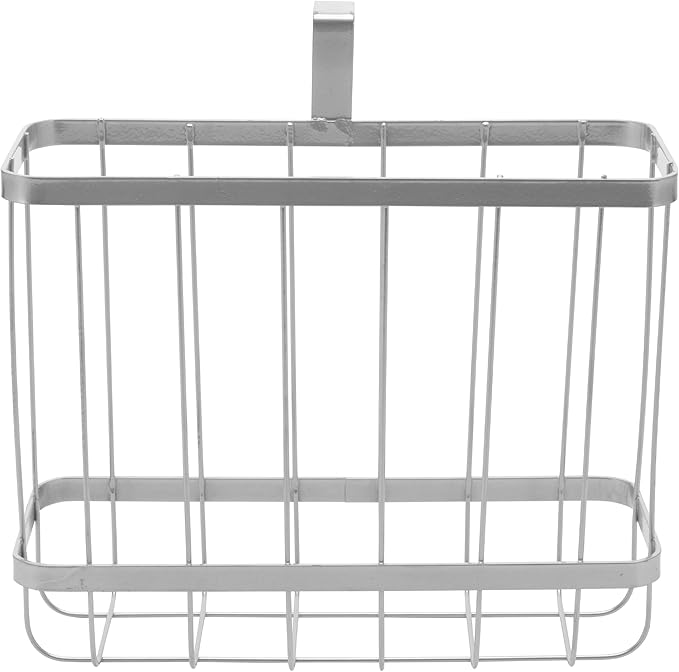 YBM HOME Over-The-Tank Toilet Magazine Holder and Newspaper Organizer Bin, Metal Standing Rack for Magazines, Books, Newspapers, Tablets in Bathroom, Family Room, Office, Den - Chrome Plated #2219-20