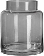 7 Inch Tall Vases for Flowers, Large Glass Vase for Centerpieces, Clear Glasses Home Decor Modern Jarrones Decorativos for Wedding Living Room Dining Table (Gray)