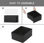 Qozary Jeans Pants Organizer for Closet, 4 Pack Drawer Organizers for Clothing, 5 Grids Wardrobe Clothes Storage, Deep Drawer, for Shirts, Leggings