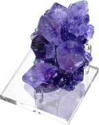 Hipiwe 4-Pack Clear Acrylic Display Stand, Three-Peg Display Easel Stands for Fossil Coral Geodes Rock Mineral Agate Small Collectibles, Large