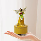 Music Box, Guardian Angel Musical Box Figurine Holding Heart, Sculpted Hand-Painted Music Boxes Figures Wind Up Angel Musical Boxes for Women Girls in Christmas Birthday Anniversary