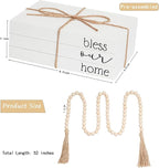 Decorative Books for Home Decor, Wooden Faux Book for Decoration, Farmhouse Stacked Display Books (bless our home)