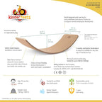 Kinderfeets, Kinderboard, Waldorf Original Wooden Balance Board for Toddlers, Kids, Teens, Adults