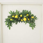 2Krmstr 30 Inch Handcrafted Flower Swag with Lemon Berry, Faux Greenery Garland Artificial Foliage Vine, Hanging Decorative Floral Swag for Wedding Arch Table Runner Front Door Decor