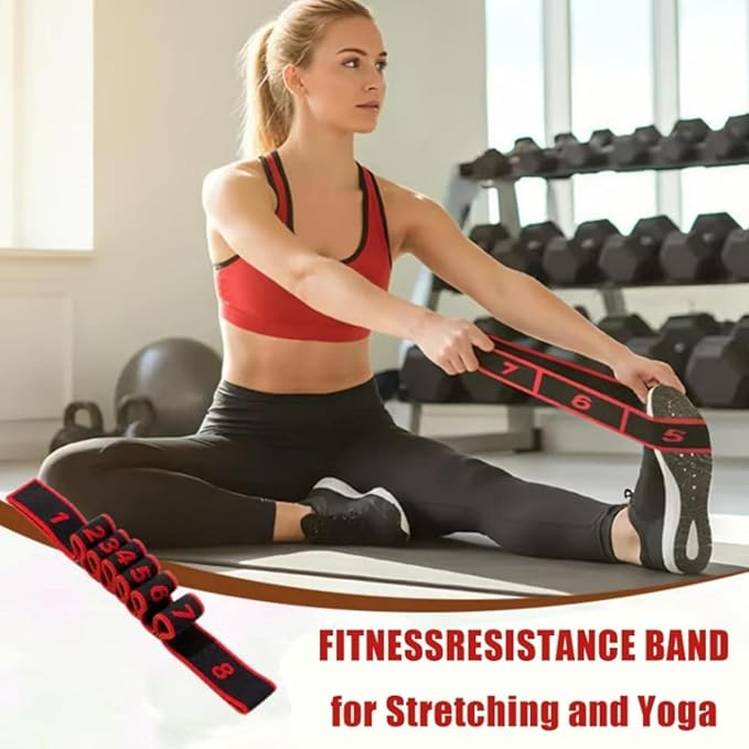 Fitness Resistance Band for Stretching and Yoga,8-Section Elastic Training Bands,