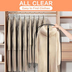 Garment Bags for Hanging Clothes (Set of 12) Suit Cover Travel Garment Bag for Closet Clothes Storage Bag Plastic Suit Bags for Closet Storage Bag with Zipper for Coats, Jackets, Shirts