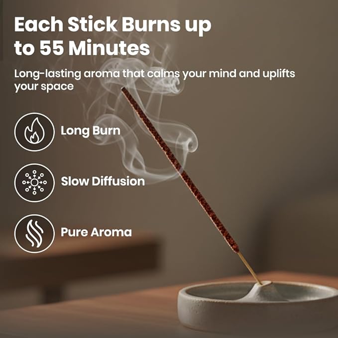 Tulasi Palo Santo Cleansing Incense Sticks (48 Scent Sticks) | with Real Herbs | Long-Lasting 55-Minute Burn | Perfect for Meditation, Yoga & Removing Negative Energy