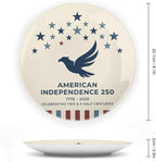250th Anniversary Decorative Plates 8 Inch Patriotic Decorations Minimal Eagle Commemorative Plates with Stand Memorial Day 4th of July Veterans Day Home & Office