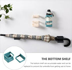 PRETYZOOM Wall-Mounted Umbrella Rack with Detachable Drip Tray Creative Umbrella Holder Shelf for Entryway Bathroom Kitchen Neat Storage Organizer