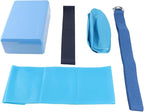 5 - Piece Yoga Set with Block/Stretch Belt/Loop Band/Ball/Towel | Trusted EVA & Latex Materials | Portable Exercise Kit for Home/Gym/Travel
