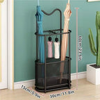 Metal Umbrella Holder, Umbrella Rack with Non-slip Pads, Umbrella Stands with Hook, Freestanding Umbrella Basket for Entryway, Living Room(Gold)