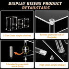 Clear Action Figures Display Risers Stand Shelf, Acrylic Perfumes Stands 3 Tier Display for Collectibles Pop Figurine,Cupcake Stand Perfume Organizer