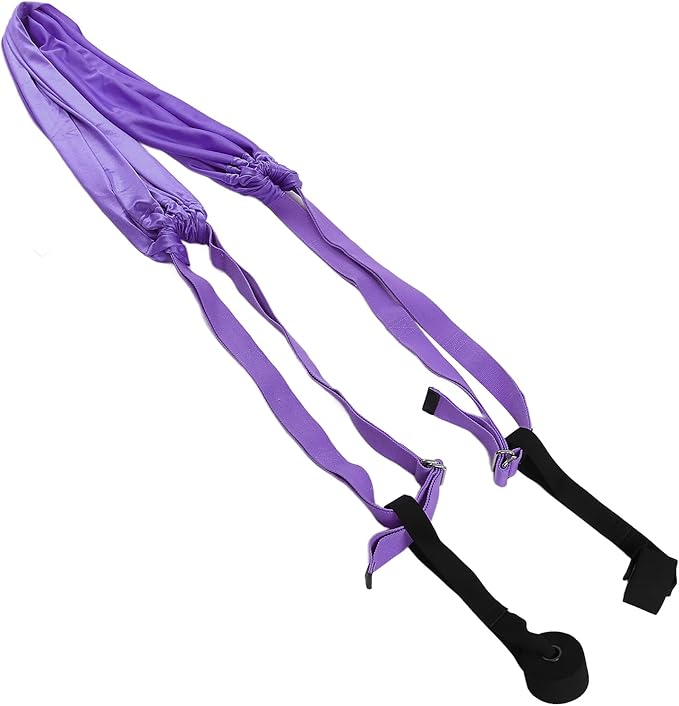 Tyenaza Aerial Yoga Swing Set, Aerial Yoga Door Hanging Trapeze Sling Kit, Waist Back Leg Stretch Strap, Leg Stretching Assist Trainer(紫色)