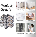 HSLFUAI 10 Pack Drawer Organizer for Bra, Underwear, Sock,Tie Foldable Closet Organizer Drawer Soft Fabric Dresser Drawer Divider Bins for Bra Underwear Socks Ties (10PCS Bra+Underware+Socks)