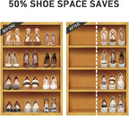 Shoe Slots Organizer 36 Pack - Shoe Organizer Space Saver 50%,Adjustable Thickening Shoe Stackers for a pair of Shoes,Shoe Storage Shoe Rack Holder for closet organization,organizador de zapatos,White