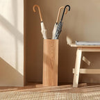 Square Umbrella Holder, Umbrella Stand Rack, Umbrella Bucket with Drip Tray, Natural Wood Grain, Free Standing Umbrella Holder Entryway Umbrella Holder Rack Organizer (Color : Walnut)