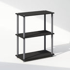Furinno Turn-N-Tube Book Shelf, 3-Tier Bookshelf, Bookcase with Multipurpose Compact Display Rack, 11.6 x 23.6 x 29.6, for Living Room, Bedroom, Home Office, Black/Grey