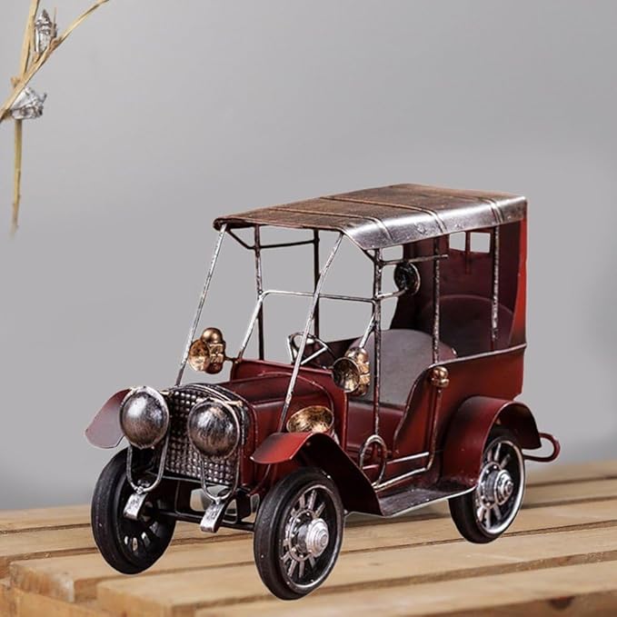 Vintage Iron Car Model Classic Vehicle Collectible Model Metal Retro Handicraft Art Vehicle Sculpture for Home Office Decor