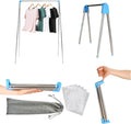 Lmaray Portable Travel Garment Rack, Stainless Steel Foldable Mini Drying Clothes Rack for Travel, Camping, Hotel Room, Laundry, Dance, Indoor, Outdoor (A-Regular Compact)