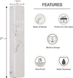 A&S Mezuzot Quartz Mezuzah Case with Engraved Shin Design Easy Peel and Stick Judaica Door Mezuza (White/Grey Veins Quarts, 7 Inches)