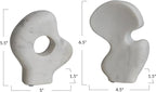 Decorative Abstract Marble Sculptures, Set of 2 Styles, White