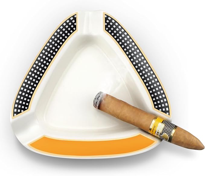 Cigar Ashtray - Premium Triangle Design for Indoor/Outdoor Use, Large Capacity, Elegant Rest for Cigar Lovers, Perfect for Patio, Home, or Office