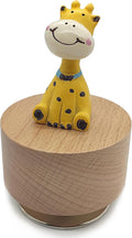 Mini Wooden Animal Rotary Music Box with Cute Giraffe Ornament (You are My Sunshine.)