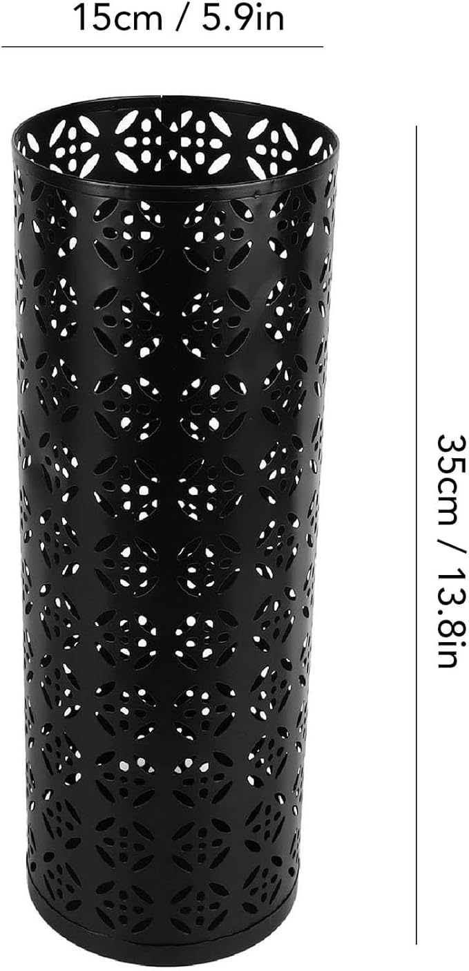 Metal Round Umbrella Stand Rack, Freestanding Tall Round Basket Umbrella Holder Bin for Entryway Home Office (M)