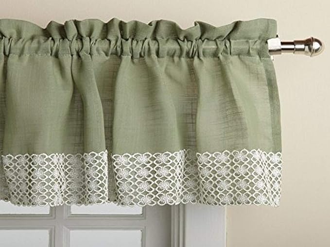 Kitchen Curtains for Windows ✅ 40+ Styles & Colors ✅ Swag, Valance, Tier Sets & Panels ✅ Cafe Curtains for Farmhouse, Rustic, Modern Décor, Salem Sage, Valance