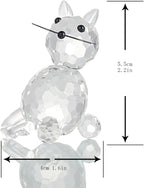 H&D HYALINE & DORA Crystal Collectible Standing Cat Figurine Miniature Glass Christmas Collectible