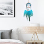 Pretty Jolly Small Tree of Life Crystal Stone Dream Catchers Blue Feathers Mini Dreamcatchers for Cars Rear View Mirror Hanging Decoration Good Luck Travel Charm Bedroom Ornaments for Women Girls