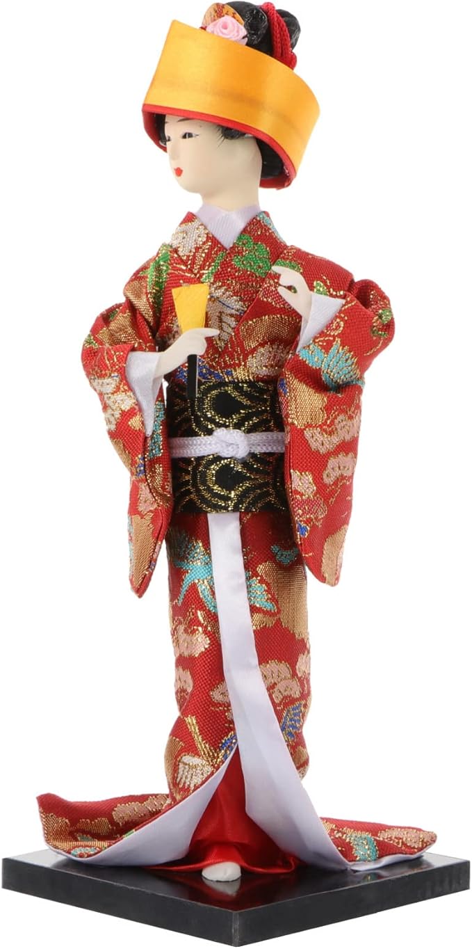 NOLITOY 1pc Kimono Doll Asian Japanese Dolls Car for Women Antique Geisha Statue Collectible Dolls Geisha Collectible Figurine Kabuki Doll Model Woman Wood Nationality Doll House