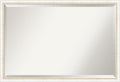 Amanti Art White Wall Mirror 26x38 Morgan White Gold Rectangle Bathroom Mirror for Wall Decor Living Room, Large Modern Wood Frame, Hangs Horizonally and Vertically, Bathroom Decor, Beveled Edge