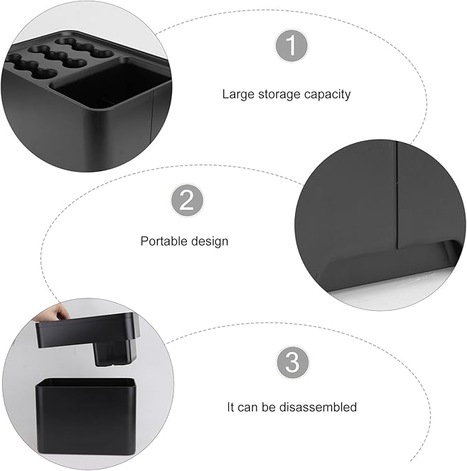 Toyvian Creative Wall-Mounted Umbrella Stand with Drip Tray Nordic Style Storage Rack for Entryway Space-Saving Household Organizer to Keep Floors Dry and Umbrellas Neat Black