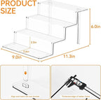 Yieach 4 Tier Clear Acrylic Display Risers,9 Inch Large Perfume Organizer,Colonge Stand and Cupcake Risers,Acrylic Tiered Display Stand for Figure,Funko Pop,Food,Candle,Fragrance Display,Cologne Shelf
