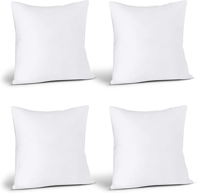 Utopia Bedding Throw Pillows Insert (Pack of 4, White) - 26 x 26 Inches Bed and Couch Pillows - Indoor Decorative Pillow