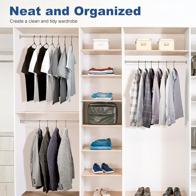 HOUSE DAY Plastic Hangers 20 Pack, Space Saving Clothes Hangers with Built-in Hooks, Durable & Strong Closet Organizers and Storage, Dorm Room Essential, Perfect for Shirts, Coat, Pants, Dress - Grey
