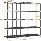 67 Inch Portable Closet Wardrobe for Hanging Clothes, Wardrobe Closet with Cover, 4 Hanging Rods and Side Pockets, 8 Storage Shelves, Large Clothes Organizer for Bedroom, Living Room, Black