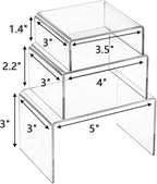 Hedume Set of 9 Clear Acrylic Display Risers for Figures, Buffets, Cupcakes and Jewelry Display Stands