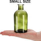 YOUEON 16 Pack Green Glass Bud Vases, Small Bud Vases in Bulk, Glass Flower Vases for Centerpieces, Vintage Decorative Bottle Vases for Flowers, Home Decor, Wedding Reception, Office