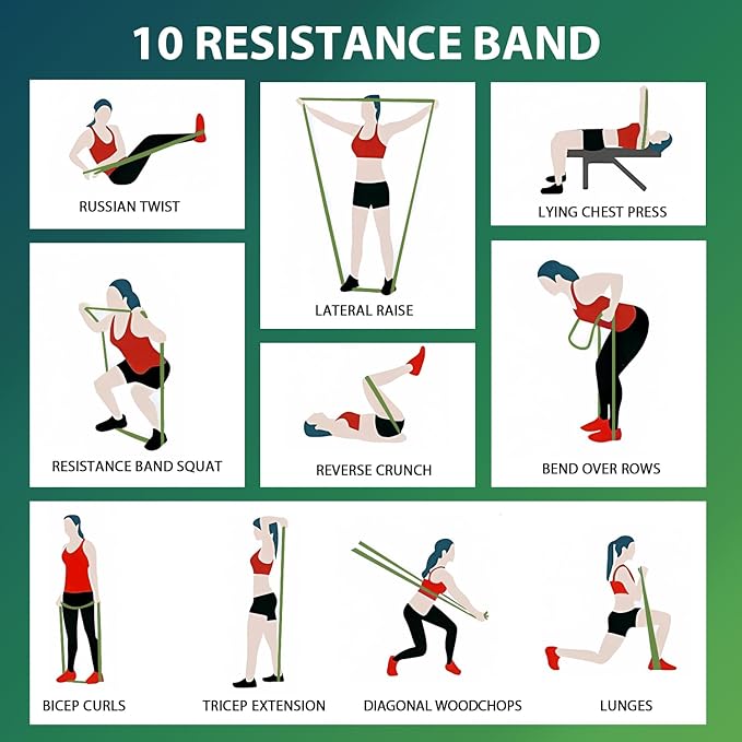 LEEKEY Resistance Bands, Exercise Bands with Handles,Pull Up Assist Bands - Band Set with Door Anchor - Bands for Working Out,Band for Men and Women Fitness Training,Home Workouts