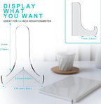 Boloyo 60-Degree Angle Acrylic Plate Display Stand , 3 Inch 5PC Clear Acrylic Display Holder Easel Base for Home Office Kitchen School Art Display