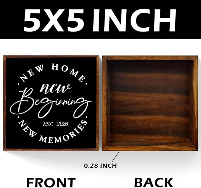 Home Sweet Home Sign Black Room Decor 2026 Housewarming Gifts Housewarming Party Decorations Wooden Box Sign Plaque for Living Room Bathroom Bedroom Shelf Desk Decor