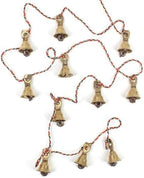 Rastogi Handicrafts Brass Decorative String of 11 Metal Vintage Indian Style Fair Trade Wall Hanging Tiny Bells (1)