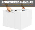 SpaceAid Shoe Organizer for Closet, 2 Pack Foldable Shoe Storage Containers Baskets Boxes Bins w/Adjustable Dividers, Fits 16-32 Pairs, White