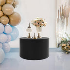 Round Display Pedestal Stand, Event Decor Display Plinth Stands, Bridal Shop Cylinder Plinth Raiser Table, Party Event Decor Circle Pedestal Stand for Boutiques Model Air Conditioner Heightening (Black, 19.7*11.8in)