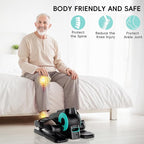Under Desk Oval Machine, Morelax Oval Leg Exerciser for Elderly Assembly, Quiet Portable Electric Sit Pedal Exerciser with Resistance Band, Remote Control and 12 Adjustable Speeds