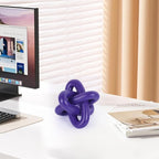 DOVDOV Purple Knot Sculpture, Triple Knot Statue, Purple Home Decor, Perfect for accenting Rustic-Style Coffee Tables, Living Room TV Stands, Dining Tables, and entryway Shelves.