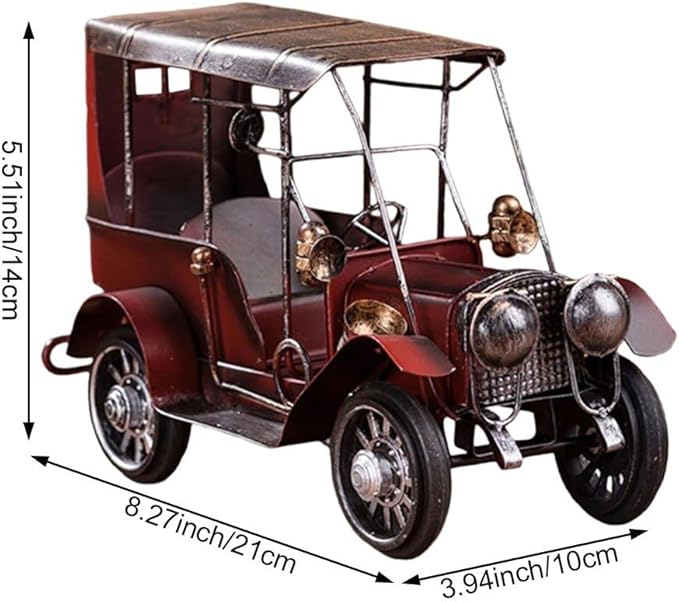 Vintage Iron Car Model Classic Vehicle Collectible Model Metal Retro Handicraft Art Vehicle Sculpture for Home Office Decor