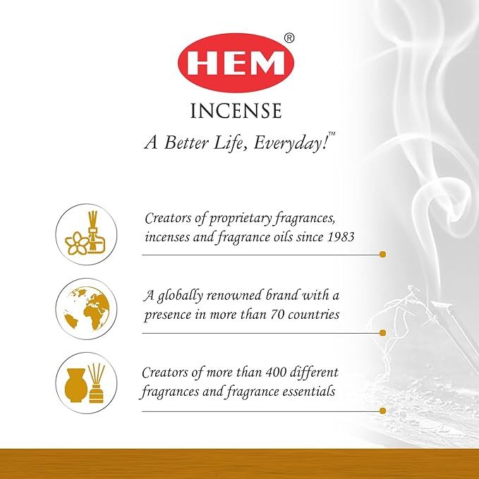 Hem Copal White Incense Sticks – Pack of 6 Boxes (120 Sticks Total, 9-Inch Long) | Natural Hand-Rolled Aroma for Meditation, Relaxation & Cleansing | Promotes Calm & Spiritual Upliftment